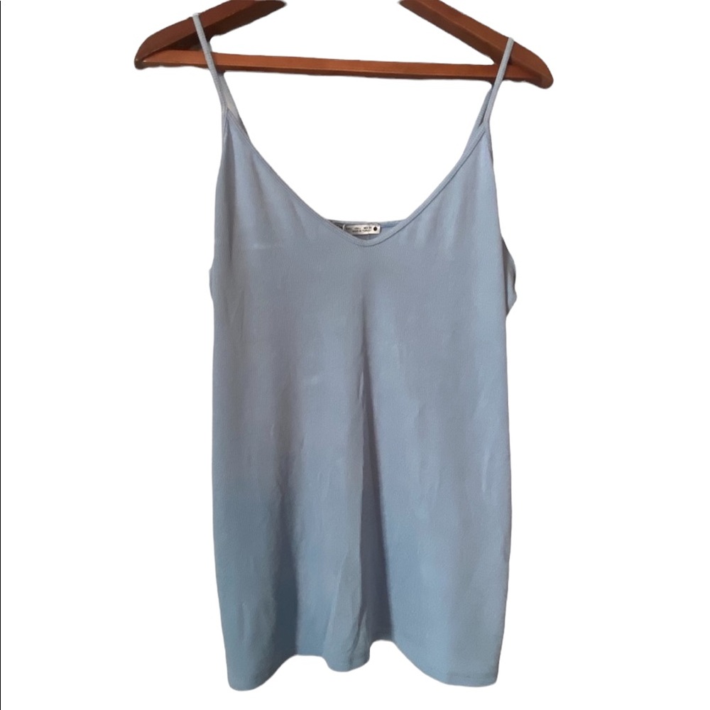 Zara Sky Blue Spaghetti Strap Tank Top